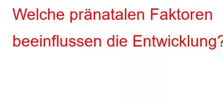 Welche pränatalen Faktoren beeinflussen die Entwicklung