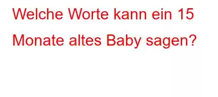 Welche Worte kann ein 15 Monate altes Baby sagen?