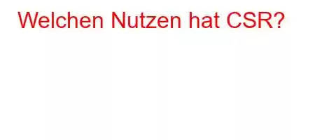 Welchen Nutzen hat CSR?