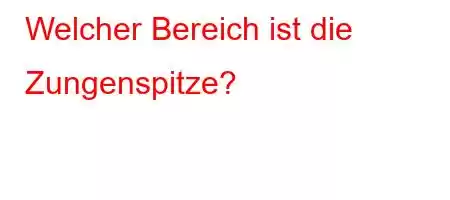 Welcher Bereich ist die Zungenspitze?