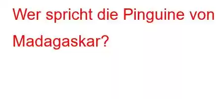 Wer spricht die Pinguine von Madagaskar?