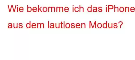 Wie bekomme ich das iPhone aus dem lautlosen Modus