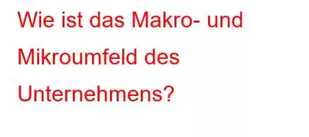 Wie ist das Makro- und Mikroumfeld des Unternehmens?