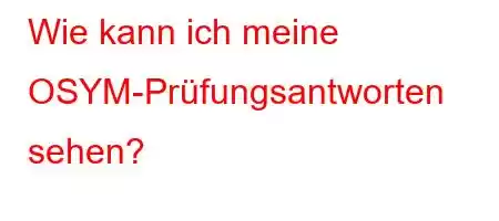 Wie kann ich meine OSYM-Prüfungsantworten sehen?