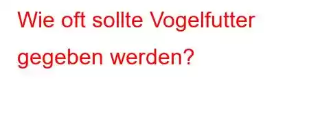 Wie oft sollte Vogelfutter gegeben werden