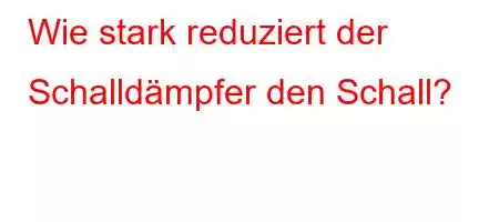 Wie stark reduziert der Schalldämpfer den Schall?