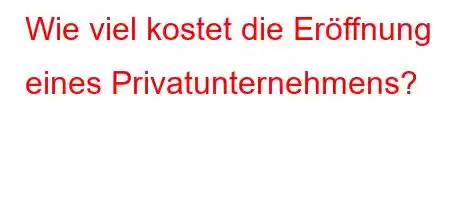 Wie viel kostet die Eröffnung eines Privatunternehmens?