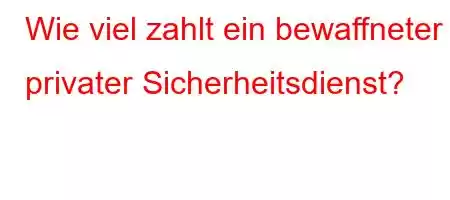 Wie viel zahlt ein bewaffneter privater Sicherheitsdienst?