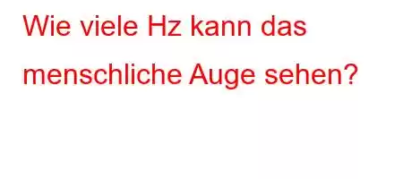 Wie viele Hz kann das menschliche Auge sehen