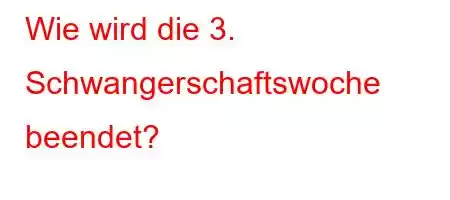 Wie wird die 3. Schwangerschaftswoche beendet?