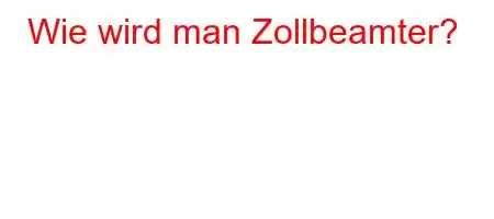 Wie wird man Zollbeamter?