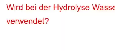 Wird bei der Hydrolyse Wasser verwendet?