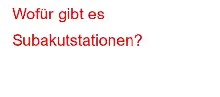 Wofür gibt es Subakutstationen?