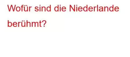 Wofür sind die Niederlande berühmt?