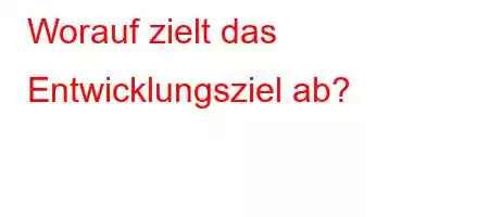 Worauf zielt das Entwicklungsziel ab?