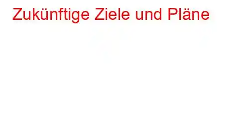 Zukünftige Ziele und Pläne